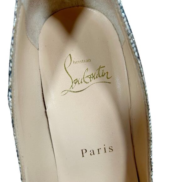 CHRISTIAN LOUBOUTIN Pigalle Follies Tiger Print Glitter Gold Platine - Picture 9 of 13